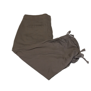 Da-Sh Casual Stretchy Lightweight Khaki/Tan Women's Drawstring Capris-Small